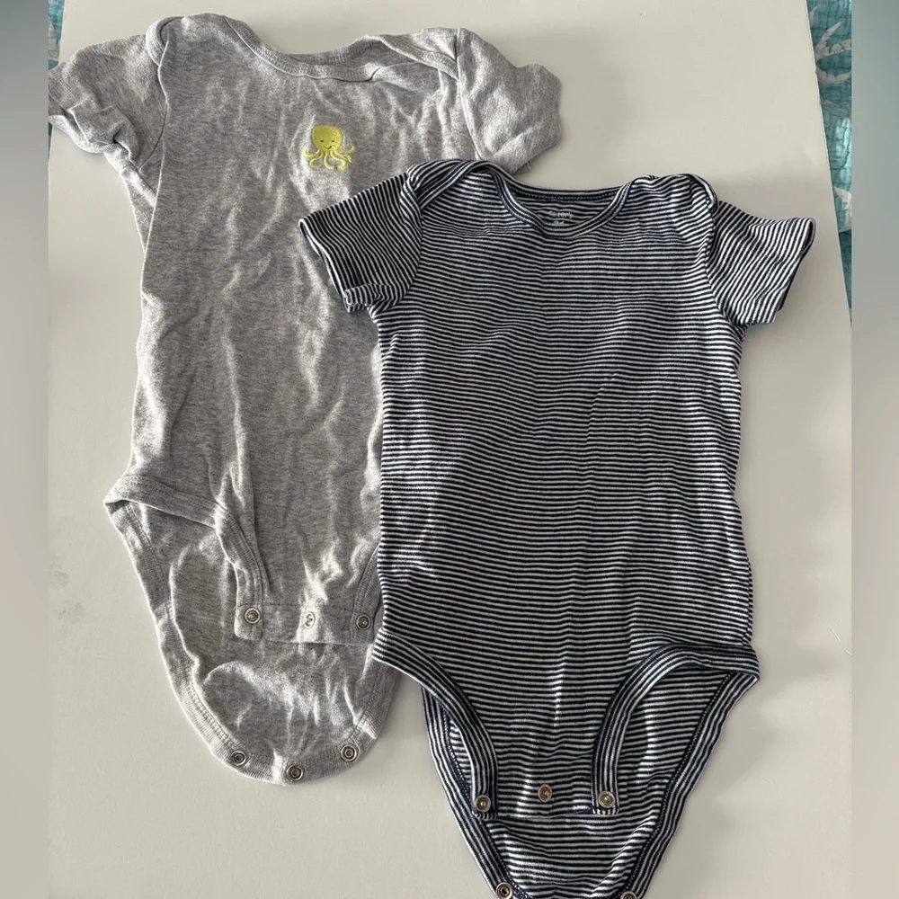 Carter’s ahoy mate pirate themed onesies and long sleeve rashguard 24m